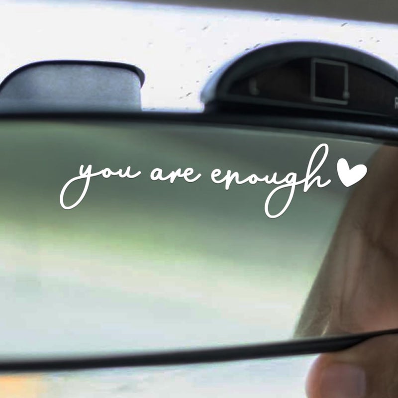 Hangwoous 3X You Are Enough Car Mirror Decal, Rearview Mirror Sticker For Women, Affirmation Gift For Women, Car Stickers And Decals, Self Love Sticker - Image 5